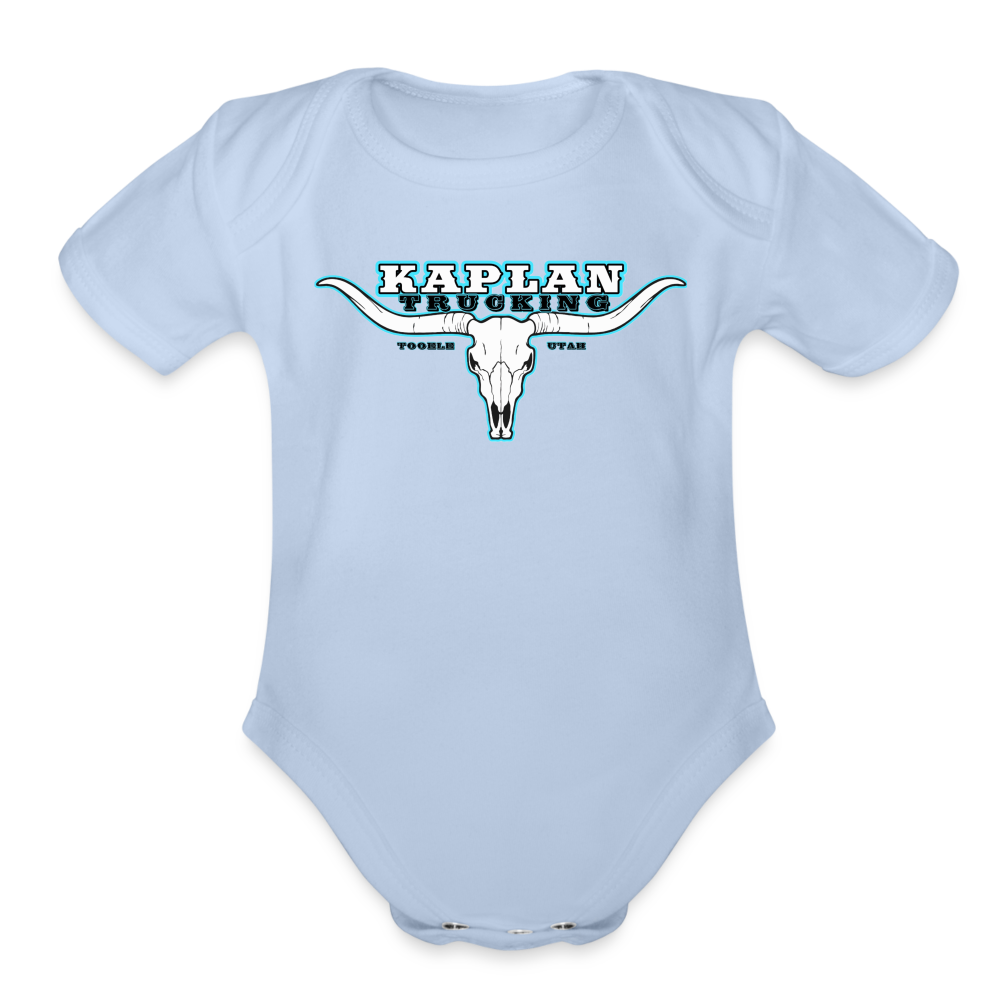Organic Short Sleeve Baby Bodysuit - sky