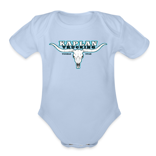 Organic Short Sleeve Baby Bodysuit - sky