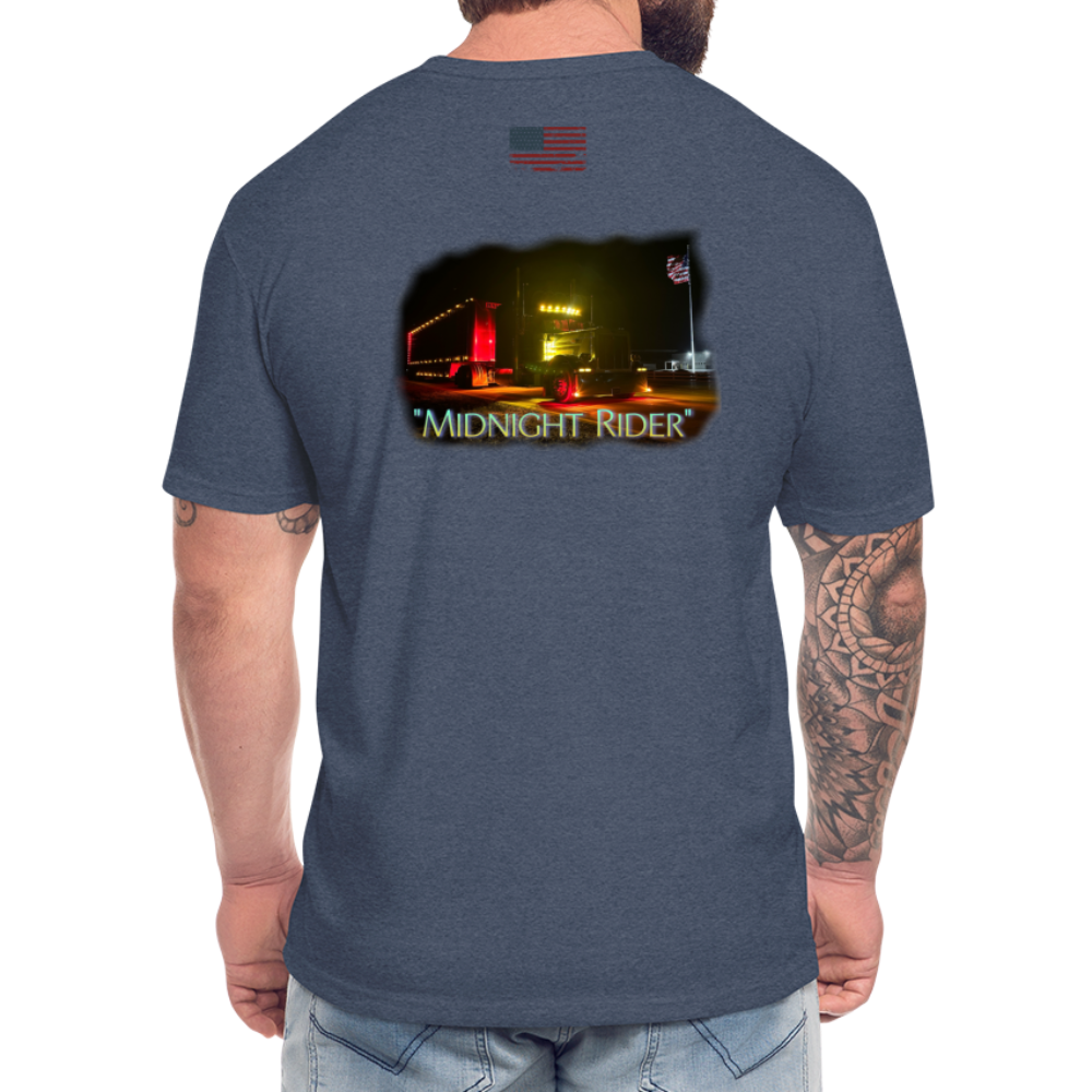 Fitted Cotton/Poly T-Shirt by Next Level - heather navy