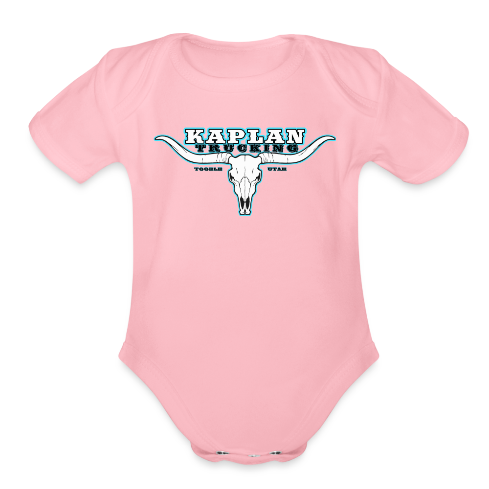 Organic Short Sleeve Baby Bodysuit - light pink
