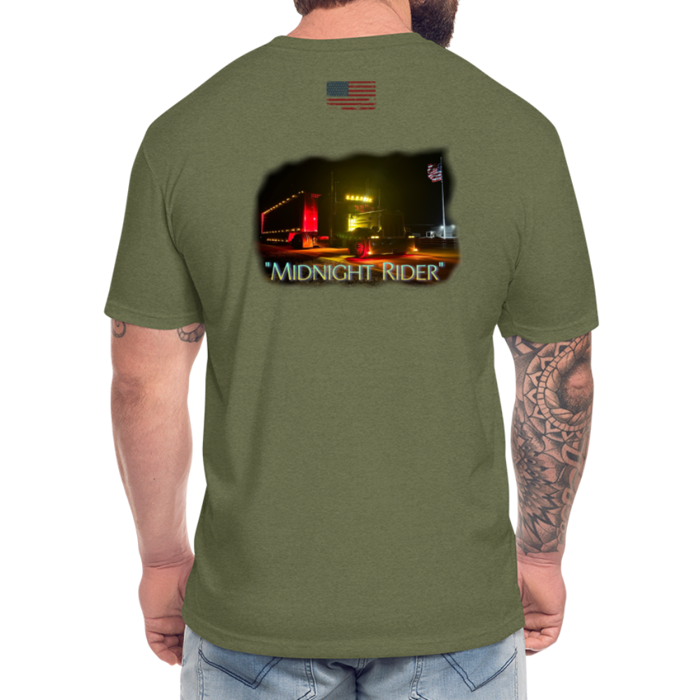 Fitted Cotton/Poly T-Shirt by Next Level - heather military green