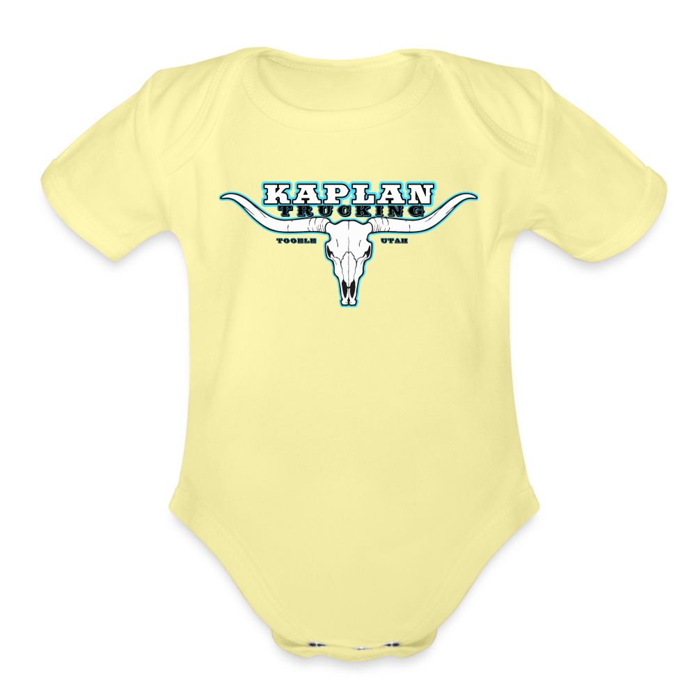 Organic Short Sleeve Baby Bodysuit - washed yellow