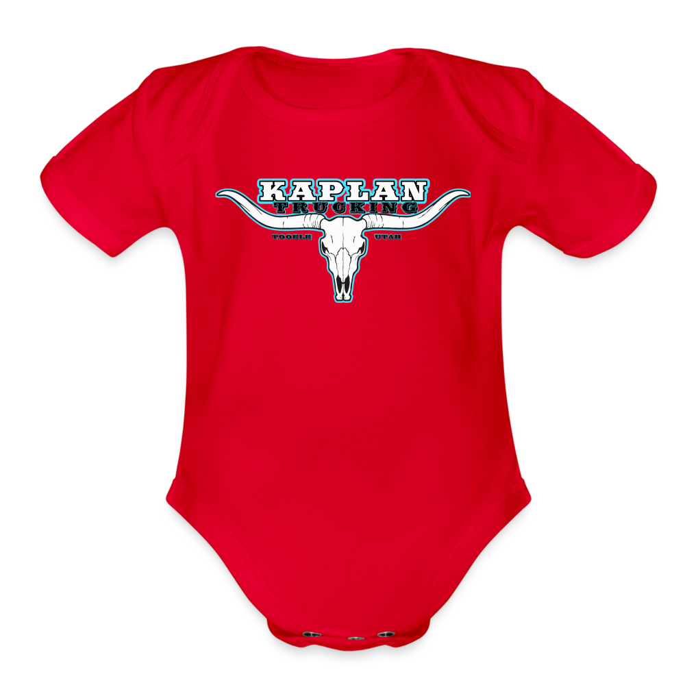 Organic Short Sleeve Baby Bodysuit - red